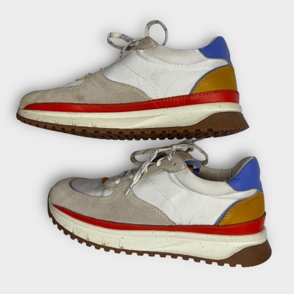 Madewell Kickoff Trainer Sneakers Canvas Suede Leather Colorful Boho Chic Sz 8.5 - Picture 5 of 10
